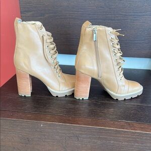 Stylish Tan Lace-Up Ankle Boots